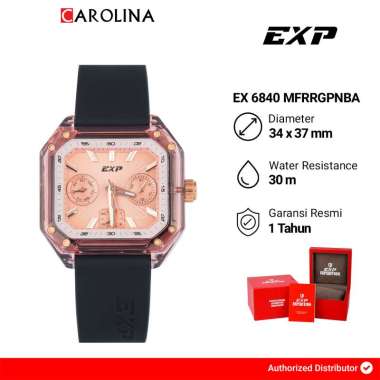 Jam Tangan Wanita Expedition EXP EX 6840 MFRRGPNBA Rose Gold Dial Black Rubber Strap