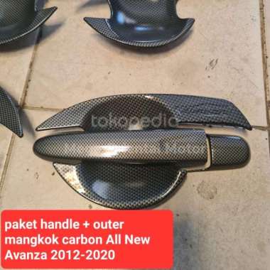 Paket handle + Outer mangkok pintu carbon All New Avanza 2012-2020