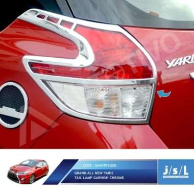 Paket JSL Garnish lampu depan belakang Chrome All New Yaris 2014-2017