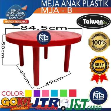 Meja Belajar Plastik Anak Taiwan Meja Paud Tk Meja Tulis Anak Bulat MJA - B
