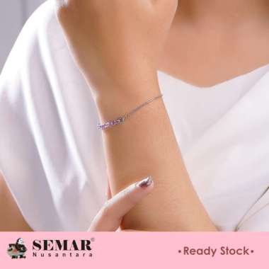Gelang Tali Emas Elea Ice Glow Candy Chain White Gold 10K Semar Nusantara, Lilac