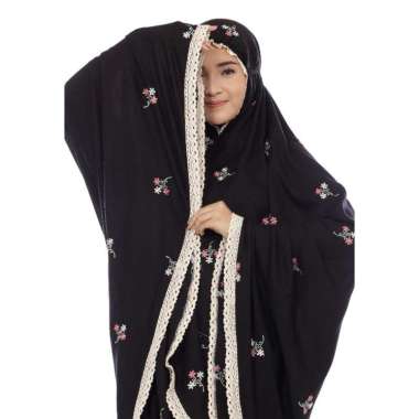 MUKENA MUKENAH JUMBO DEWASA BORDIR VINCA Hitam
