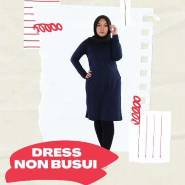 Simpanse Dress/Tunik NON BUSUI Lengan PANJANG 100% Cotton Putih