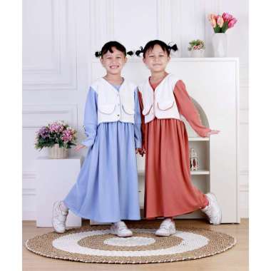 Dungdungkids Gamis Anak Elodia Knitt Rompi 3 - 12 Tahun S Avocado