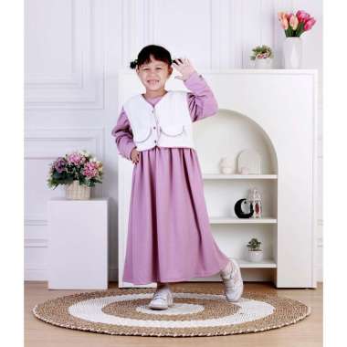 Dungdungkids Gamis Anak Elodia Knitt Rompi 3 - 12 Tahun S Purple