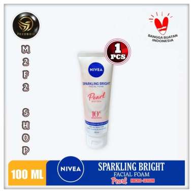 Nivea Women Sparkling Bright Facial Foam Pearl Micro Serum | Sabun Wajah - 100 ml (Kemasan Satuan)
