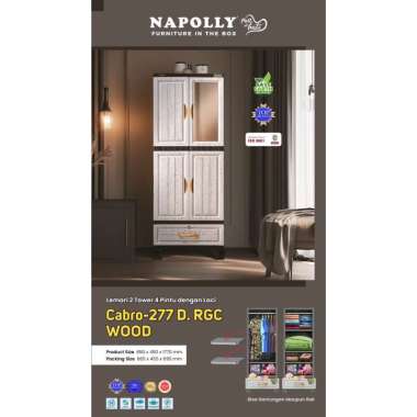 LEMARI PLASTIK NAPOLLY FULL RAK || GANTUNG + CERMIN - ICBC CABRO277ROTAN