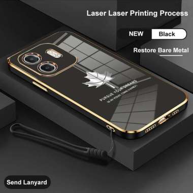 Casing Maple INFINIX SMART 9 / HOT 50I Softcase Silikon Ponsel Electro Plating Bonus Tali Strap hita