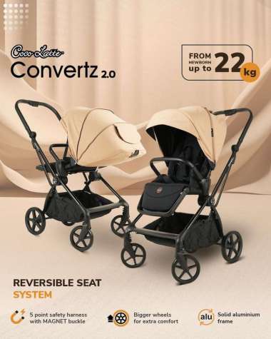 Stroller kereta Dorong Bayi Cocolatte Convertz 2.0 Reversible Seat black