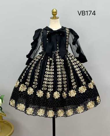 Party Dress Black VB174/Dress Anak Perempuan 10 tahun