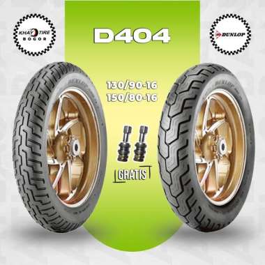 Paket Ban Motor Honda REBEL DUNLOP D404 130/90 Dan 150/80 Ring 16 Tubeless