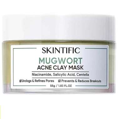 SKINTIFIC MUGWORT ACNE CLAY MASK-55G