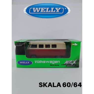 Diecast Welly Nex Skala 60 Volkswagen VW T1 Bus Maroon Cream