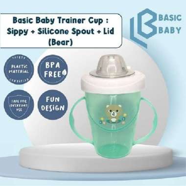 BASIC BABY TRAINER CUP : SIPPY + SILICONE SPOUT + LID Bear