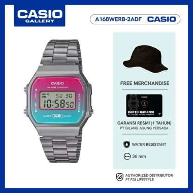 Casio Vintage A168WERB-2ADF Original Jam Tangan Unisex Digital Chrome
