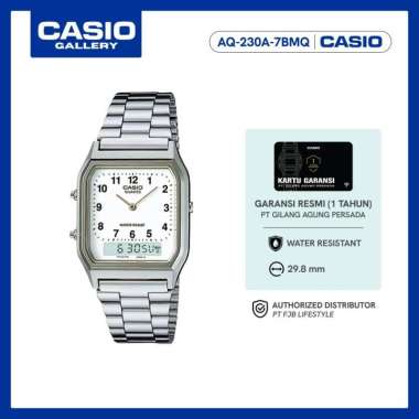 Casio Jam Tangan Wanita AQ-230A-7BMQ Analog Original Silver