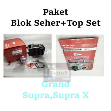 Paket Blok Seher GN5 + Paking Top Set HONDA GRAND, SUPRA, SUPRA X 100 ASTREA KUALITAS ASLI ORIGINAL