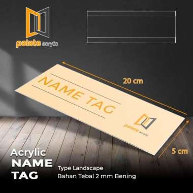 AKRILIK PAPAN NAMA TEMPEL NAME TAG TEMPEL 20x5CM