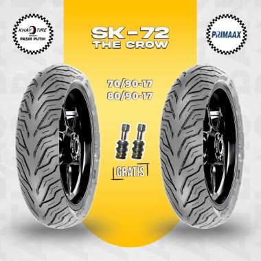 Ban Motor Tubles Depan Belakang Motor Bebek PRIMAAX SK-72 Ring 17 PRIMAAX SK-72 80/90-17