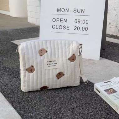Teddy Bear Pouch Organizer Bag / Tempat Popok Bayi / Diaper Bag Kecil Tas Multiple Bear