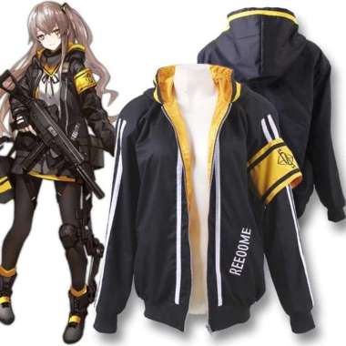 Jaket UMP45 Girls Frontline Jaket Cosplay UMP45 Girls Hitam XXXL