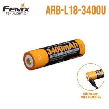 Fenix ARB-L18-3400U Battery 18650 Lithium Ion 3400 mAh USB Rechargeable