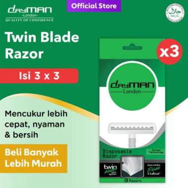 DayMan Razor Twin Blade (alat cukur with lubricant) isi 3 pcs x 3
