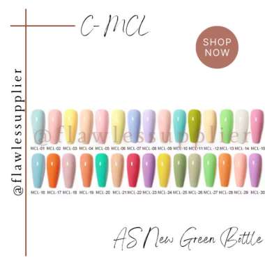 [1SET=30WARNA] AS NAIL GEL POLISH 15ML BOTOL HIJAU GREEN BOTTLE 1 SET / KUTEK GEL SET 15ML MRK AS MC