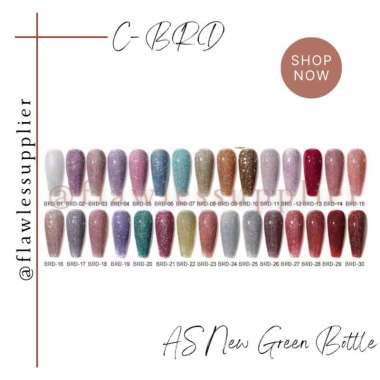 [1SET=30WARNA] AS NAIL GEL POLISH 15ML BOTOL HIJAU GREEN BOTTLE 1 SET / KUTEK GEL SET 15ML MRK AS BR
