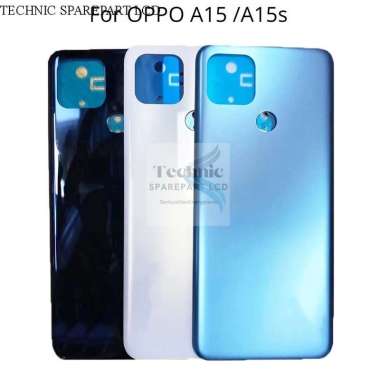 BACK COVER OPPO A15 2020 / A15S 2020 BACKDOOR CASING TUTUP BELAKANG BATERAI HITAM