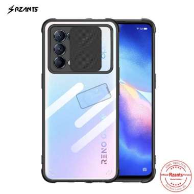 Oppo Reno 5 4G 5G Rzants Camshield Original Hard Soft Bumper Case Reno5 5G HItam