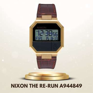 Nixon A944849 Re-Run Tali Kulit Coklat Jam Tangan Nixon Original