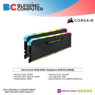 Ram Corsair 16GB DDR4 Vengeance RGB RS CMG16GX4M2D3600C18 (2X8GB)