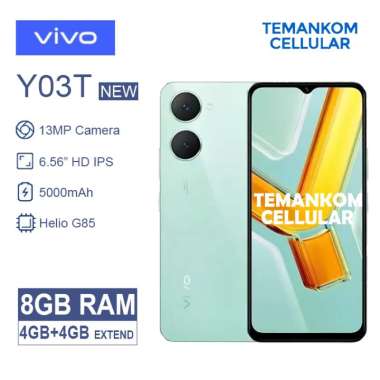 Vivo Y03T 8GB Y03 T RAM 4+4 4GB 32GB Baru Pengganti Y02 Murah Garansi RESMI Green