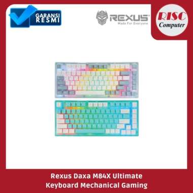 Keyboard Mechanical Wireless Rexus Daxa M84X Ultimate Grey - Gateron G Pro Red 2.0 Original Garansi 