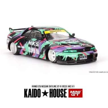 Minigt Diecast Mobil Nissan Skyline GTR R33 - HKS Kaido House KHMG0129