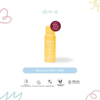 Dew It Sunscreen, Sunscreen Mist & Face Sun Mist - Tabir Surya Lotion & Spray Sunscreen Mist - 50ML