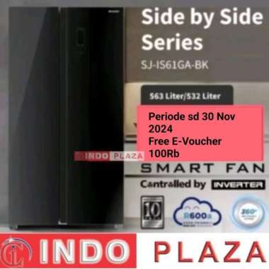 KULKAS SIDE BY SIDE INVERTER SHARP SJ-IS61G BK SJ-IS61GABK NEW