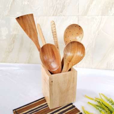 ARENHANDICRAFT Paket peralatan masak kotak kayu mahoni