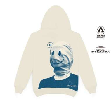 Aerostreet Hoodie Oversize Worry Less Krem Sweater Jumper CBDAA S