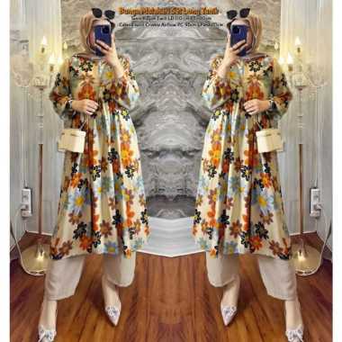 Nikita Set - One Set Wanita Kekinian Rayon Diamond Setelan Wanita Long Tunik Celana Kulot LD 110 cm 