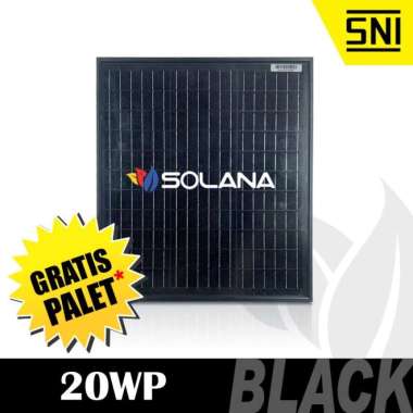 SOLAR PANEL SOLAR CELL PV MODUL 20WP MONOCRYSTALLINE SOLANA BLACK PANEL SURYA MONOKRISTALIN 20WP ORI