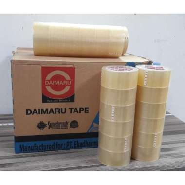 (1 DUS ISI 72 ROL) Lakban Daimaru Tape Isolasi Bening 2 inch x 90 Yard Bening
