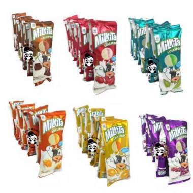 Milkita lollipop renceng isi 10 pcs Permen tangkai permen lolipop Coklat