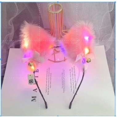 BD096 Bando telinga kucing lonceng bando nekomimi lampu bando cosplay telinga kucing bando korea PIN