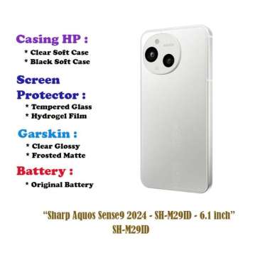 Sharp Aquos Sense9 2024 - SH-M29ID - 6.1 inch- Case - Screen Protector - Battery - Dll Shockproof Ca