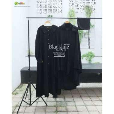 SET GAMIS LA NINA - MOSLEMLIBASUNA - GAMIS SYAR'I CANTIK SIMPLE ELEGAN XL Black