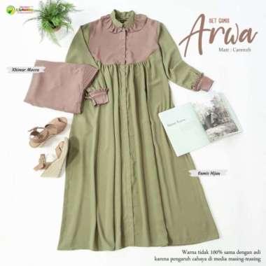 Gamis | gamis set Arwa | gamis Saudia | gamis set Peony | gamis set aurora XL Arwa set hijau