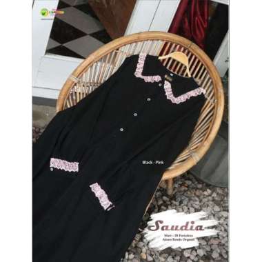 Gamis | gamis set Arwa | gamis Saudia | gamis set Peony | gamis set aurora L Saudia black pink