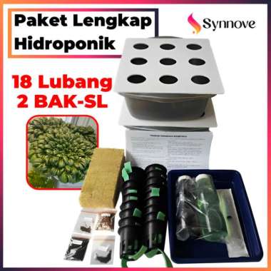 Paket Hidroponik 18 Lubang 2 Bak LENGKAP Rockwool Hidroponik Paket Hidroponik Pemula Lengkap Standar